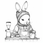 Cute Barista Bunny Coloring Pages 3