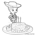 Cute Bo Peep's Birthday Celebration Coloring Sheets 3