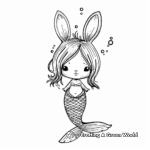Cute Bunny Mermaid Coloring Pages 1