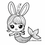 Cute Bunny Mermaid Coloring Pages 3