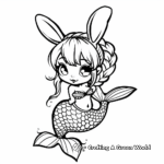 Cute Bunny Mermaid Coloring Pages 4