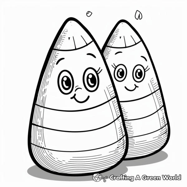 Cute Candy Corn Coloring Pages 1