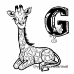 Cute Cartoon Giraffe Coloring Pages 1