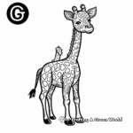 Cute Cartoon Giraffe Coloring Pages 3