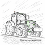 Cute Chibi John Deere Tractor Coloring Pages 1