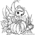 Cute Fall-Themed Tinker Bell Coloring Pages 1