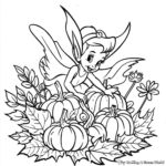 Cute Fall-Themed Tinker Bell Coloring Pages 2