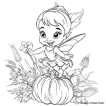 Cute Fall-Themed Tinker Bell Coloring Pages 3