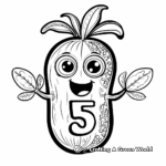 Cute Food Themed Number 5 Coloring Pages 2