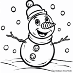 Cute Frosty Playing with Animals Coloring Pages 4