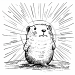 Cute Groundhog in the Sun Coloring Pages 2