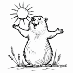Cute Groundhog in the Sun Coloring Pages 3