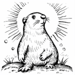 Cute Groundhog in the Sun Coloring Pages 4