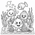 Cute Hard Coloring Pages of Baby Ocean Creatures 3