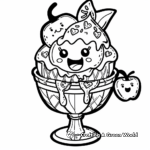 Cute Kawaii Ice Cream Sundae Coloring Pages 1