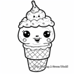 Cute Kawaii Ice Cream Sundae Coloring Pages 4