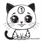 Cute Kittens: 1-10 Number Coloring Pages 3