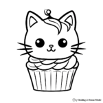 Cute Kitty Cupcake Coloring Pages 1