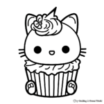 Cute Kitty Cupcake Coloring Pages 2