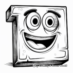 Cute Number 7 with Smiley Faces Coloring Pages 1