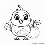 Cute Orange Bird Coloring Pages for Kids 3