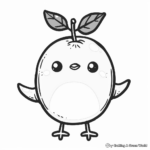 Cute Orange Bird Coloring Pages for Kids 4
