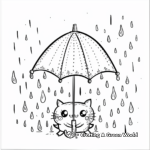 Cute Raindrop and Umbrella Coloring Pages 1