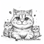 Cute Scottish Fold Cat Coloring Pages 3