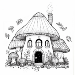 Cute Toadstool Cottage Coloring Pages for Children 1