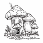 Cute Toadstool Cottage Coloring Pages for Children 2