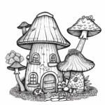 Cute Toadstool Cottage Coloring Pages for Children 3