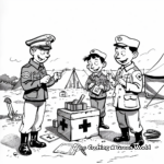 D-Day Medical Personnel and Camp Coloring Pages 1