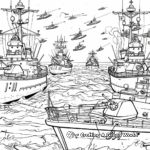 D-Day Naval Invasion Fleet Coloring Pages 1