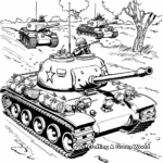 D-Day Scene with Tanks Coloring Pages 3