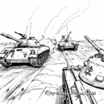 D-Day Scene with Tanks Coloring Pages 4