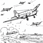 D-Day Transport Planes and Gliders Coloring Page 1
