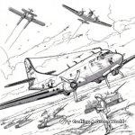 D-Day Transport Planes and Gliders Coloring Page 2