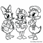 Daisy Duck in Different Outfits: Variety of Styles Coloring Pages 4