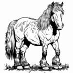 Dapple Grey Draft Horse Coloring Pages 1