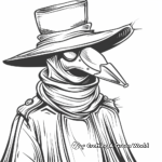 Dark and Mysterious Plague Doctor Coloring Pages 2