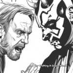 Darth Maul versus Obi-Wan Kenobi Coloring Pages 1