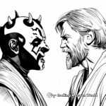 Darth Maul versus Obi-Wan Kenobi Coloring Pages 3