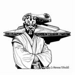 Darth Maul's Sith Infiltrator Spaceship Coloring Pages 1