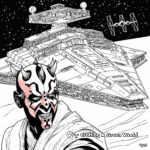 Darth Maul's Sith Infiltrator Spaceship Coloring Pages 2