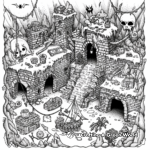Deadly Traps & Treasure: Dungeon Coloring Pages 4