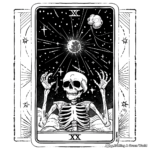 Death Tarot Card Coloring Pages for Artists 2