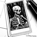Death Tarot Card Coloring Pages for Artists 3