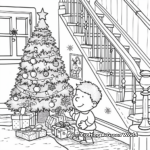 Decorating the Christmas Tree Coloring Page 2