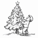 Decorating the Christmas Tree Coloring Page 3