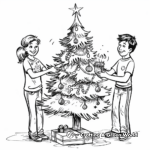Decorating the Christmas Tree Coloring Page 4
